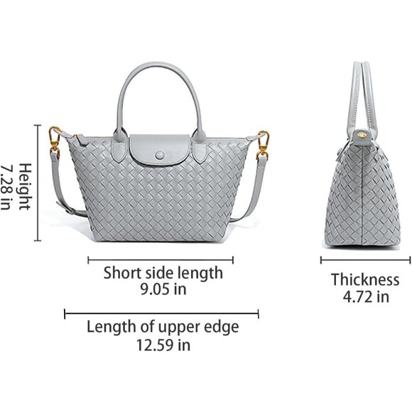 Women's Faux Leather Tote Large Capacity Crossbody Elegant Travel Fashion - Picture 2 of 7